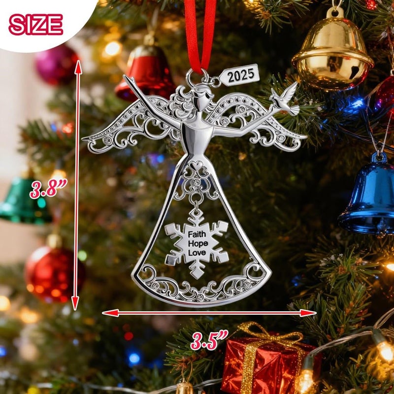 K-MLICE Christmas Tree Ornaments, Metal Christmas Hanging Ornaments for Tree, Christmas Tree Decorations, Pendant Gift Keepsake, for Frineds Family Decorative Hanging Ornaments Gifts - Image 4